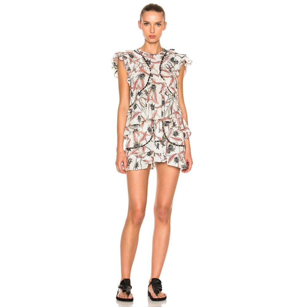Isabel Marant Printed Cotton Top and Skirt Set, size 38 (size 4)